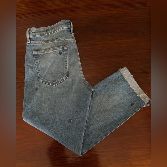 NWOT Embroidered Lucky Brand Mid Rise 
Boyfriend Floral Jeans, Sz 6 - Picture 12 of 12